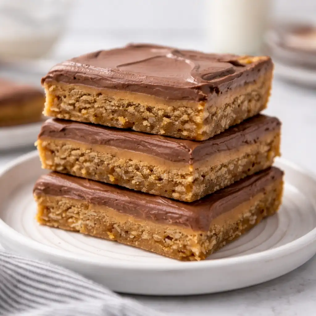 lunch lady peanut butter bars chocolate top thick layered dessert