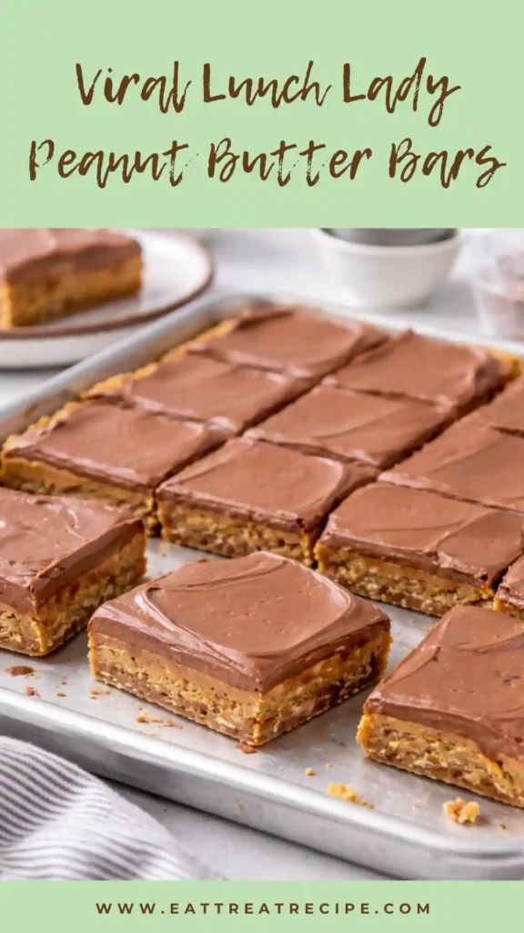 lunch lady peanut butter bars chocolate top thick layered dessert