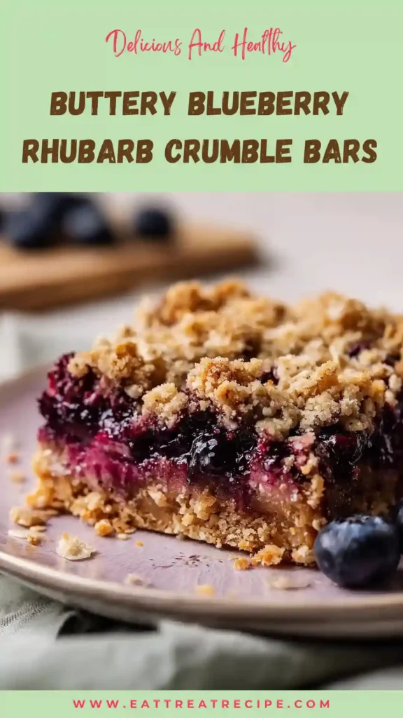 buttery blueberry rhubarb crumble bars quick version fruit dessert