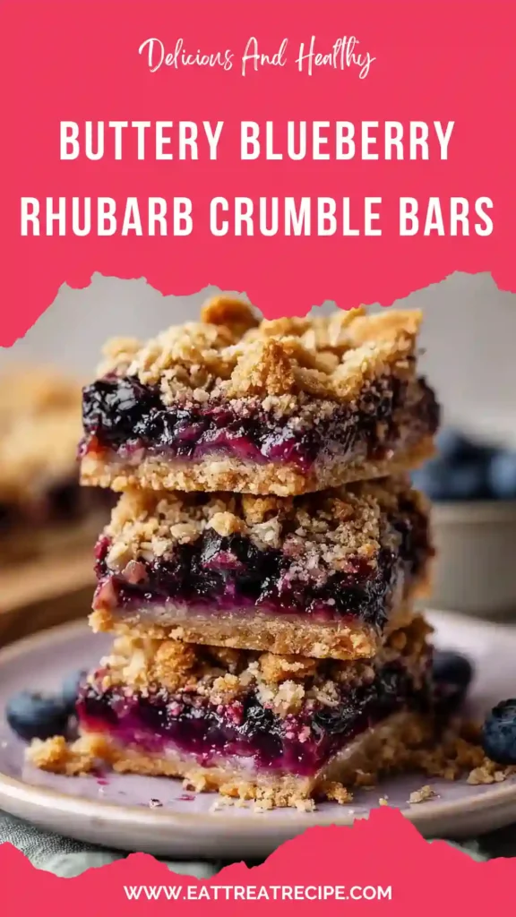 buttery blueberry rhubarb crumble bars quick version fruit dessert