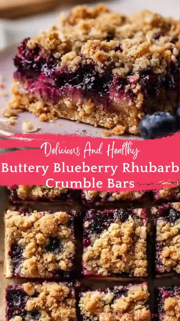 buttery blueberry rhubarb crumble bars quick version fruit dessert