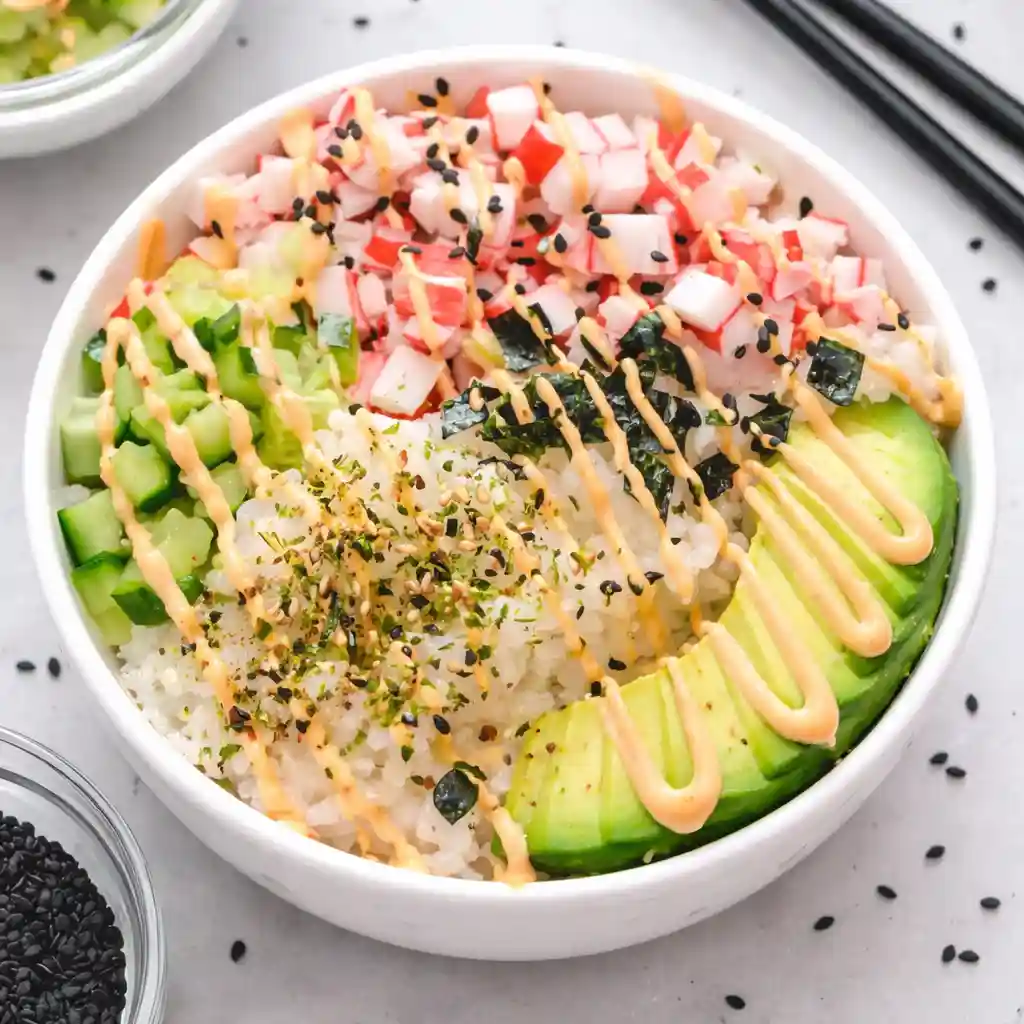california roll sushi bowls quick version fresh easy sushi bowl