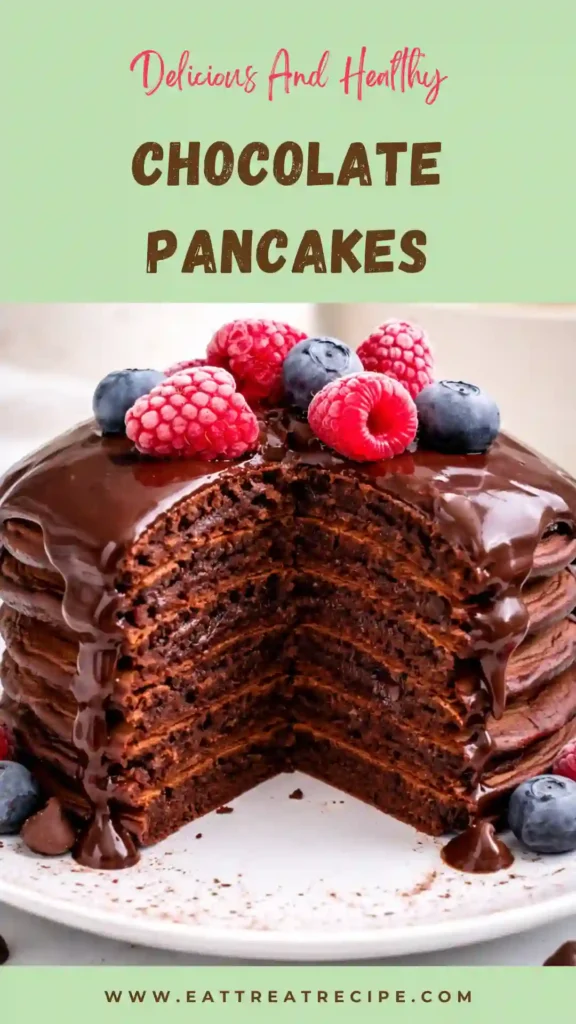 chocolate pancakes quick version fluffy rich breakfast stack