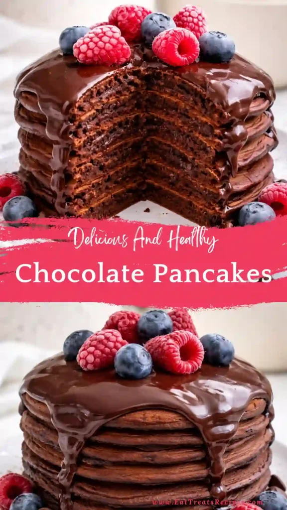 chocolate pancakes quick version fluffy rich breakfast stack