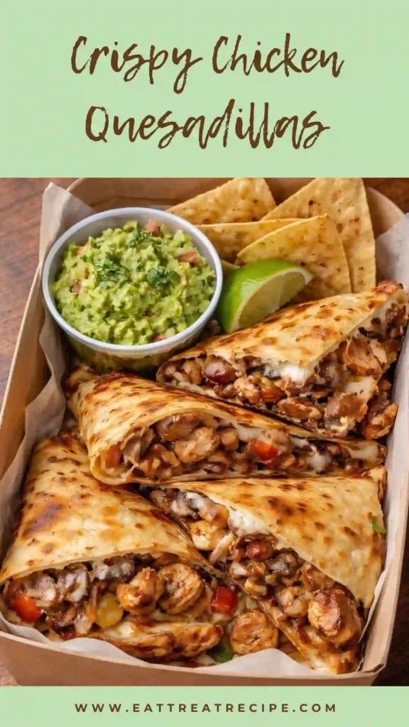 chicken quesadillas crispy golden cheesy stacked triangles