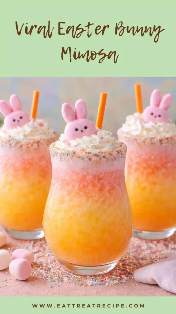 easter bunny mimosa colorful cocktail glass spring brunch