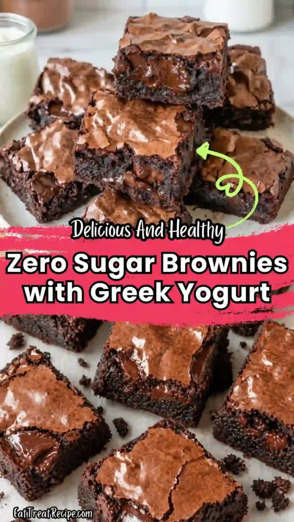easy zero sugar brownies with greek yogurt quick fudgy dessert