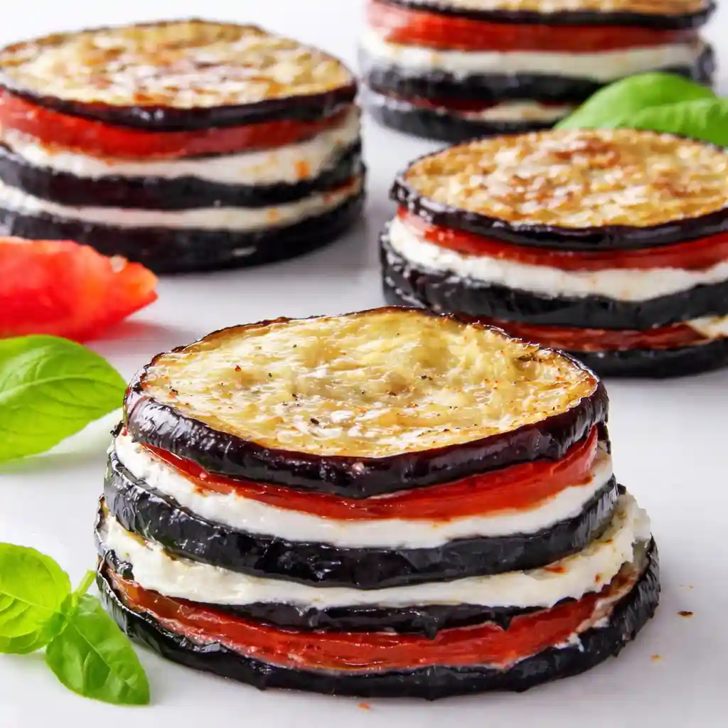 eggplant napoleon quick version layered dish tomato mozzarella