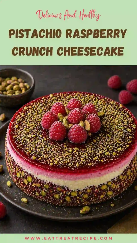 pistachio raspberry crunch cheesecake quick version creamy dessert