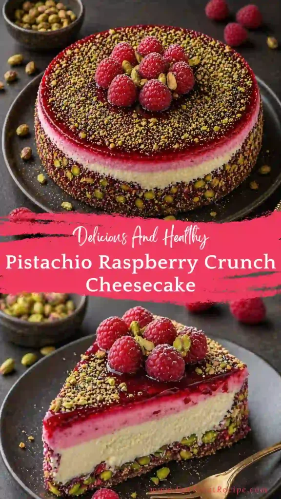 pistachio raspberry crunch cheesecake quick version creamy dessert