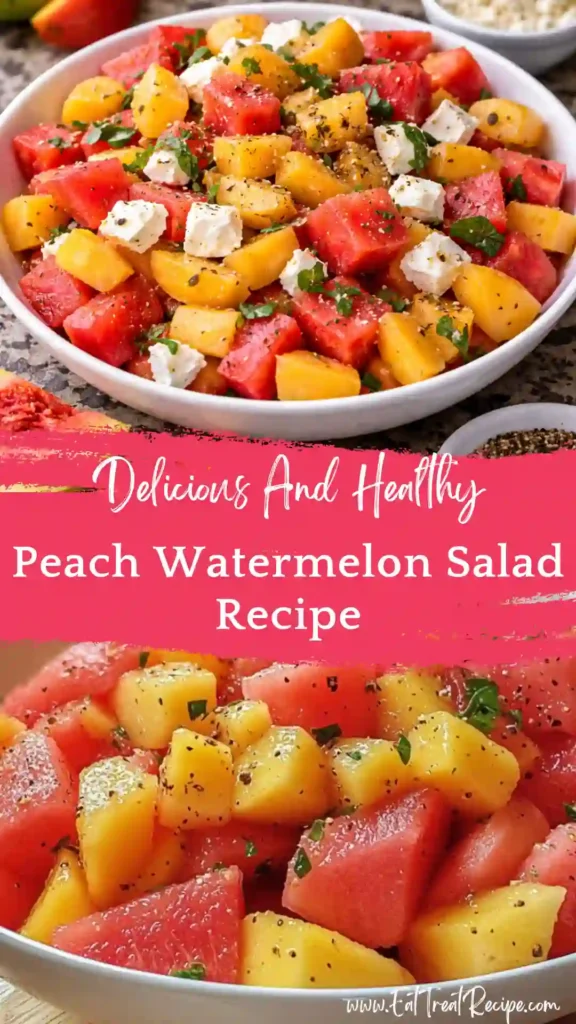 peach watermelon salad colorful fresh summer bowl vibrant
