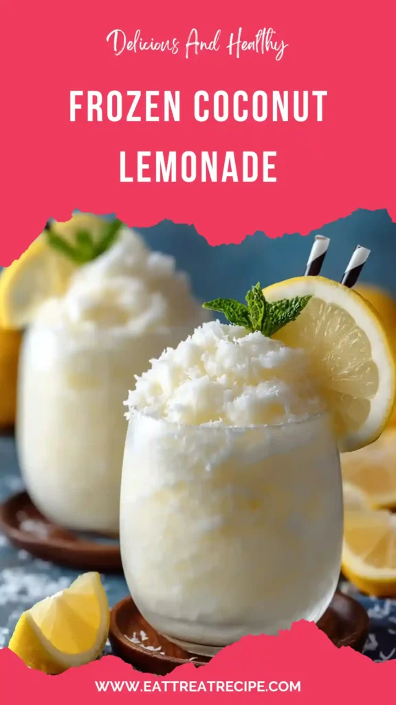 frozen coconut lemonade quick version creamy icy drink in glass