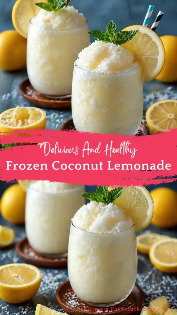 frozen coconut lemonade quick version creamy icy drink in glass