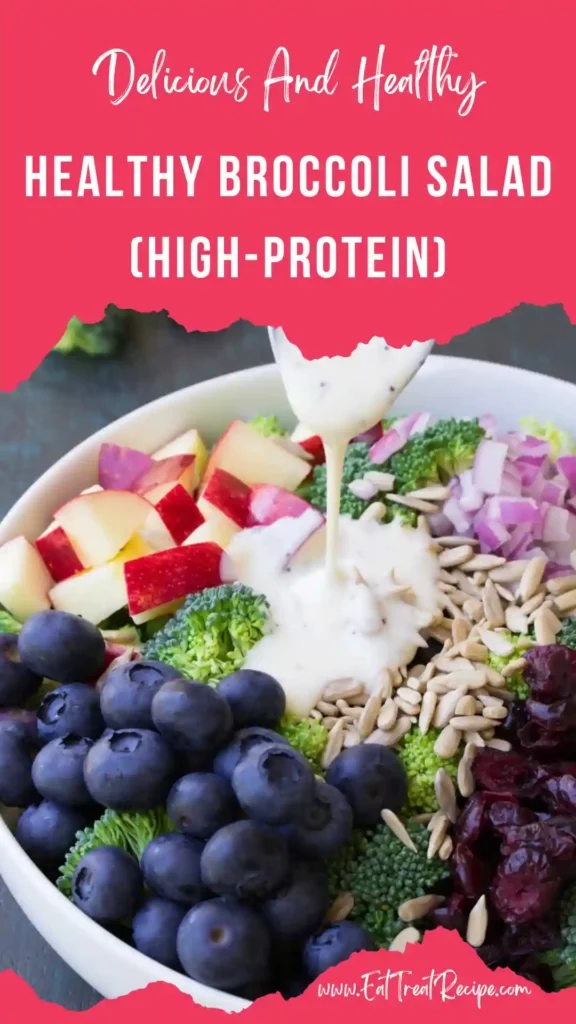 high protein broccoli salad chicken healthy meal bowl