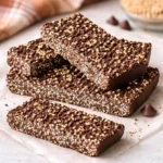 chocolate quinoa crunch bars stacked crispy healthy snack