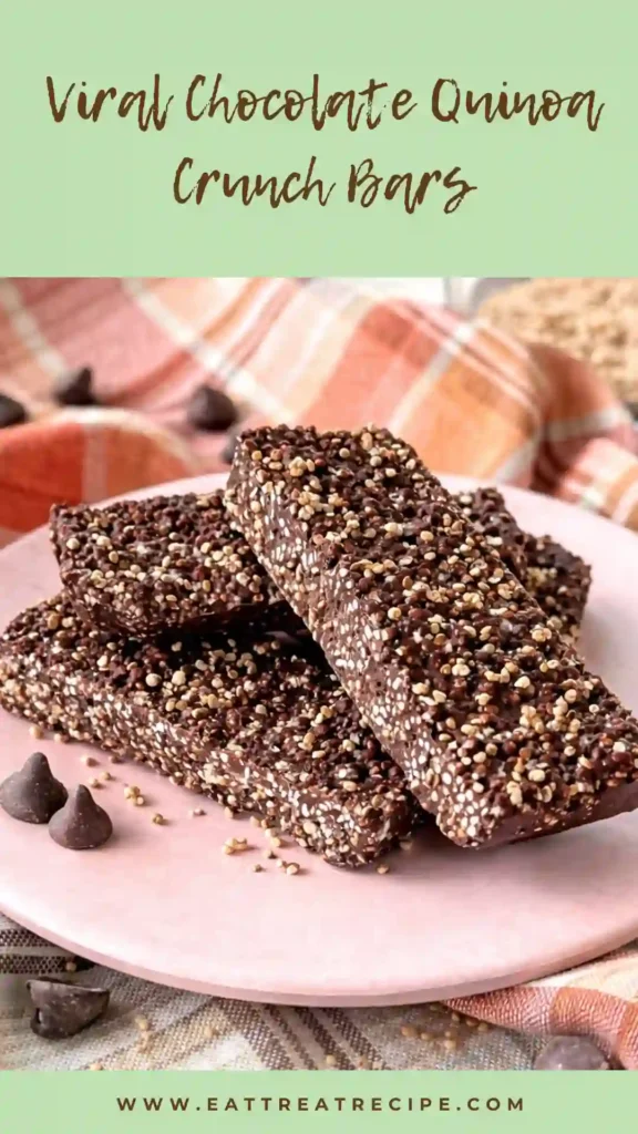 chocolate quinoa crunch bars stacked crispy healthy snack