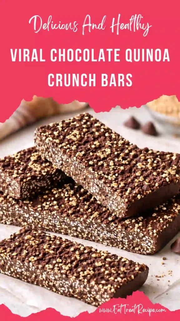 chocolate quinoa crunch bars stacked crispy healthy snack