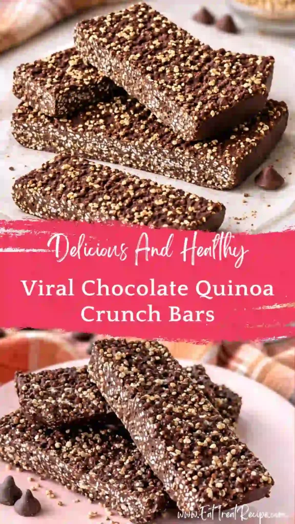 chocolate quinoa crunch bars stacked crispy healthy snack