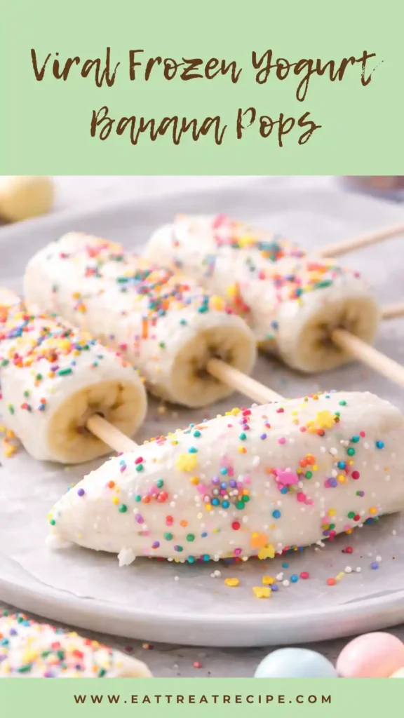 frozen yogurt banana pops colorful toppings healthy snack