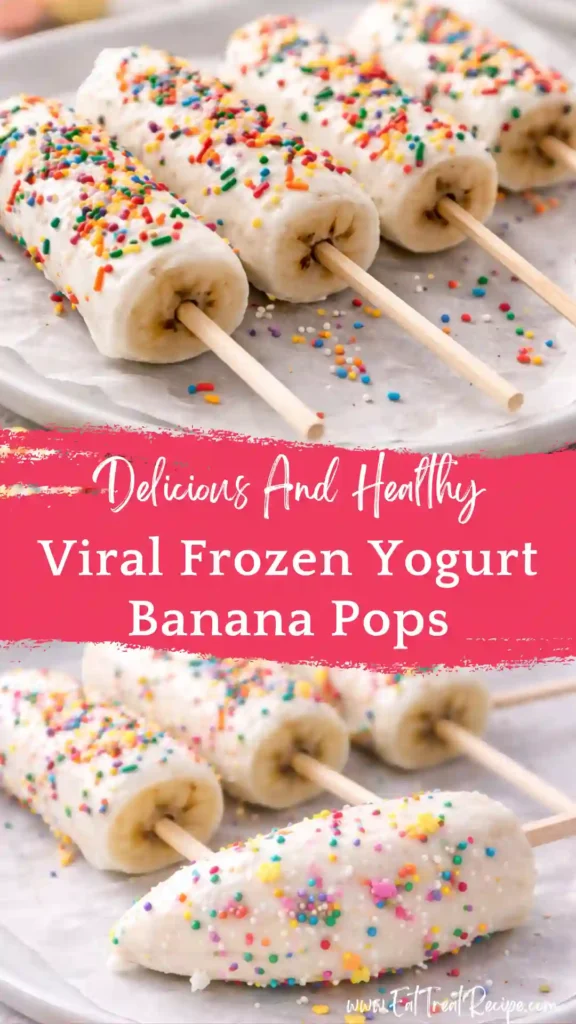 frozen yogurt banana pops colorful toppings healthy snack