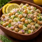 healthy tuna garbanzo bean salad quick high protein meal