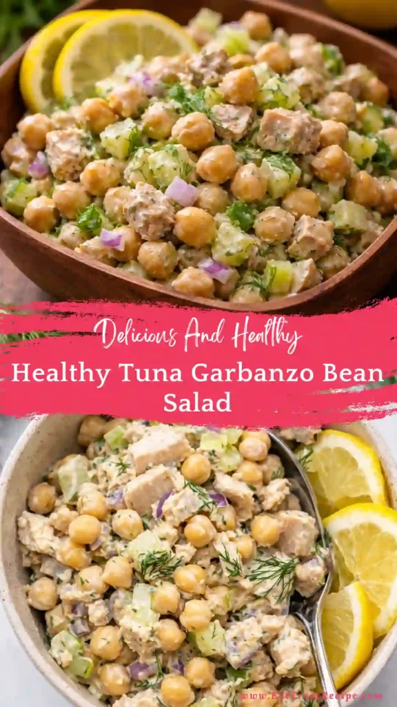 healthy tuna garbanzo bean salad quick high protein meal