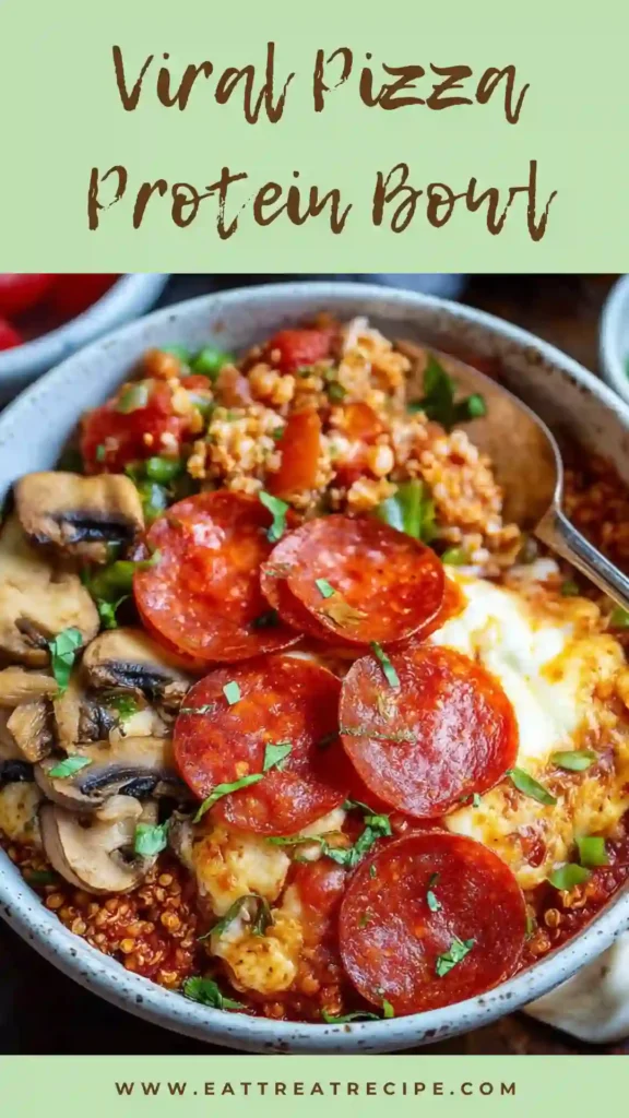pizza protein bowl melted cheese high protein low carb meal