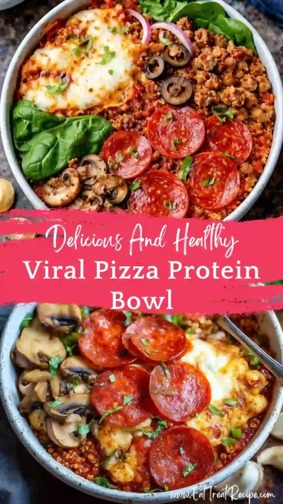 pizza protein bowl melted cheese high protein low carb meal
