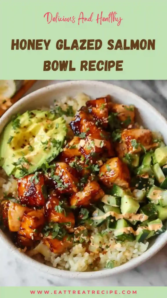 honey glazed salmon bowl quick version with rice and vegetables