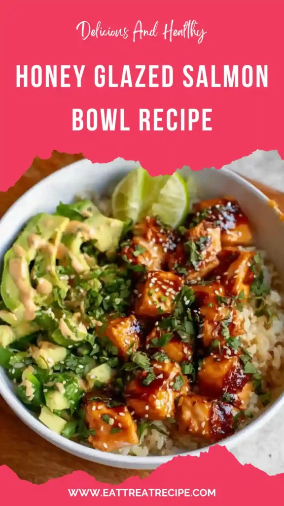 honey glazed salmon bowl quick version with rice and vegetables