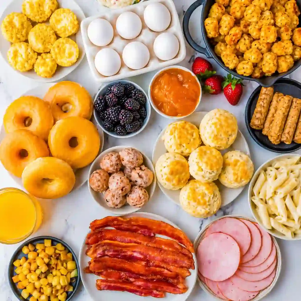 quick brunch board easy setup sweet and savory foods