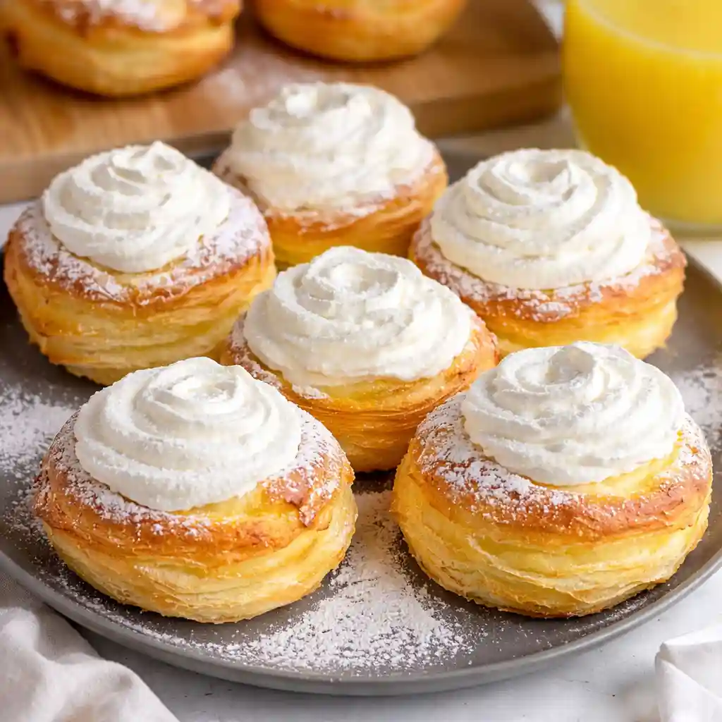 lemon cream puffs golden airy pastry filled with lemon cream