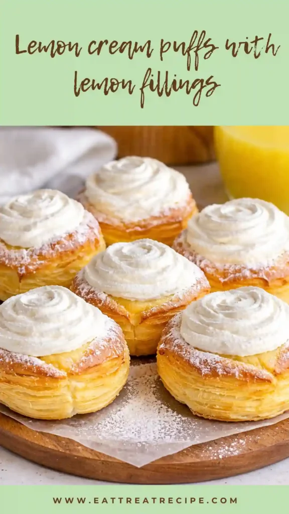 lemon cream puffs golden airy pastry filled with lemon cream