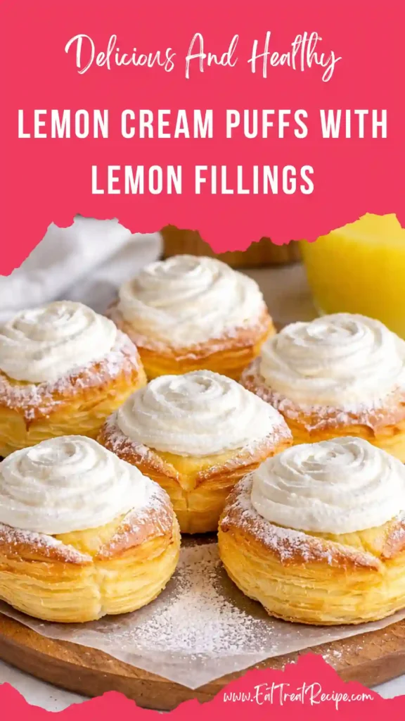 lemon cream puffs golden airy pastry filled with lemon cream