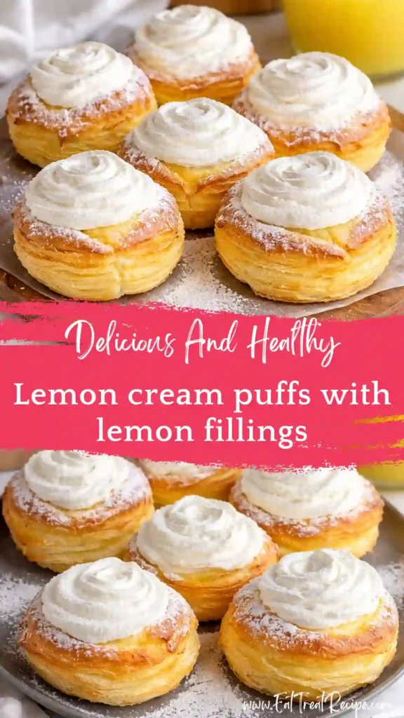 lemon cream puffs golden airy pastry filled with lemon cream