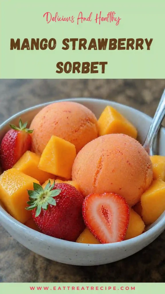 mango strawberry sorbet quick version smooth frozen dessert