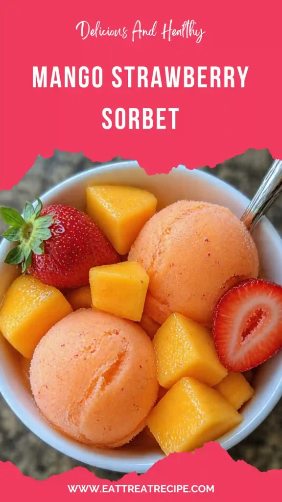 mango strawberry sorbet quick version smooth frozen dessert