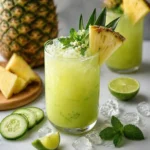 pineapple cucumber agua fresca quick version refreshing drink glass ice