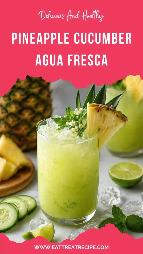 pineapple cucumber agua fresca quick version refreshing drink glass ice