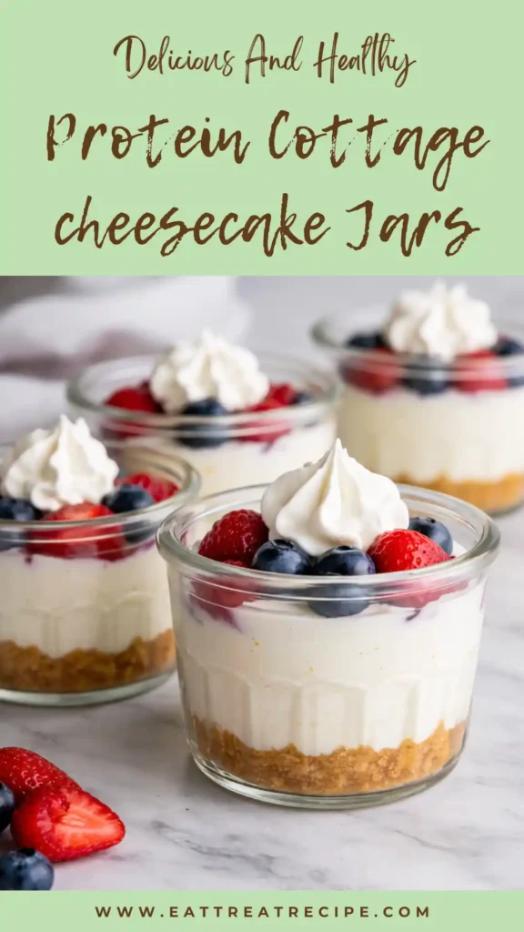 protein cottage cheesecake jars healthy dessert high protein layered jars