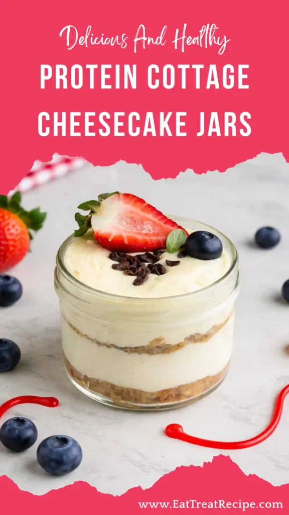 protein cottage cheesecake jars healthy dessert high protein layered jars