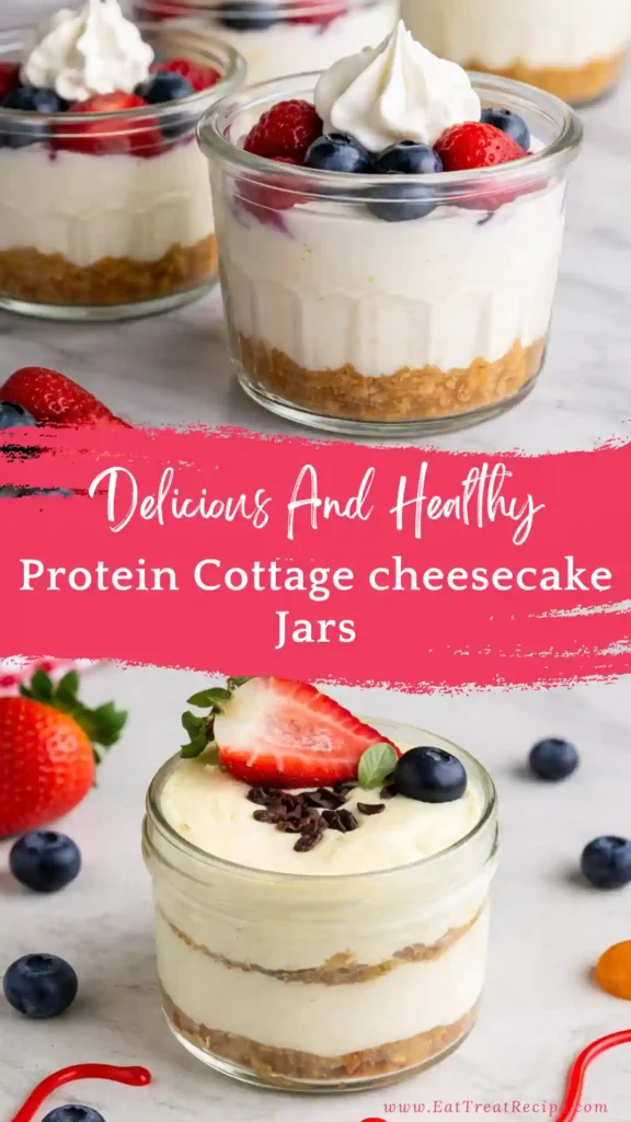 protein cottage cheesecake jars healthy dessert high protein layered jars