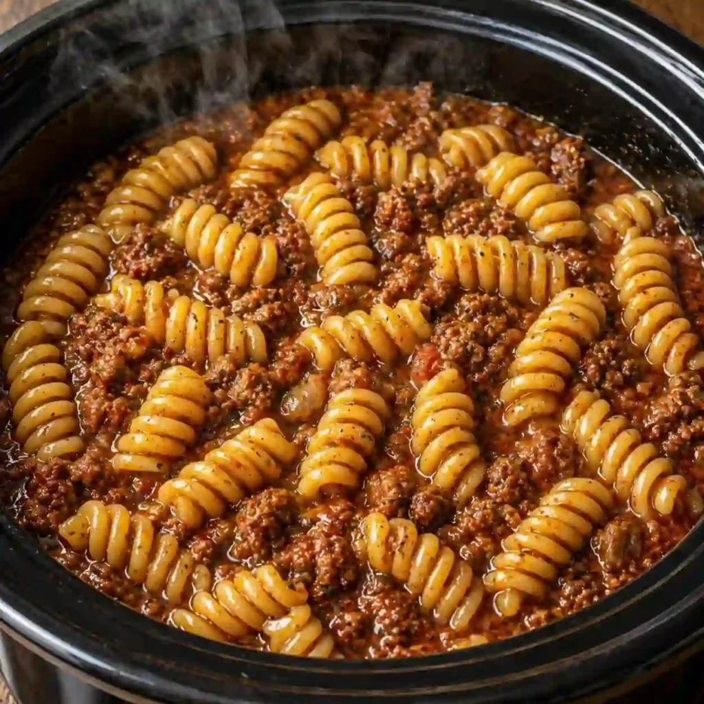 quick cheeseburger cavatappi pasta