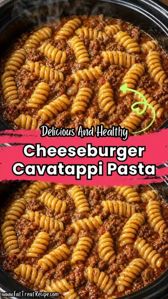 quick cheeseburger cavatappi pasta