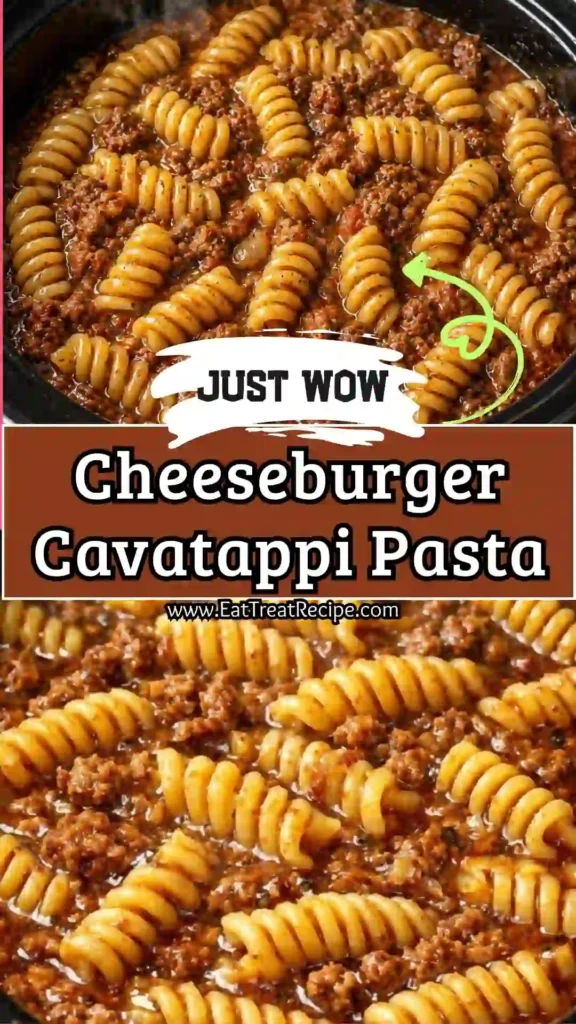 quick cheeseburger cavatappi pasta