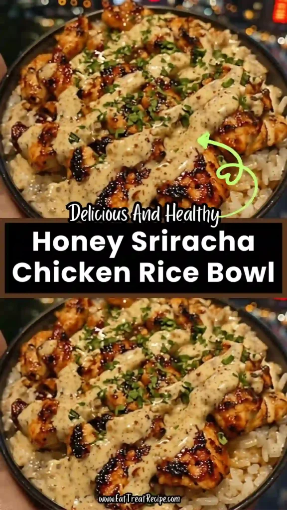 quick honey sriracha chicken rice bowls