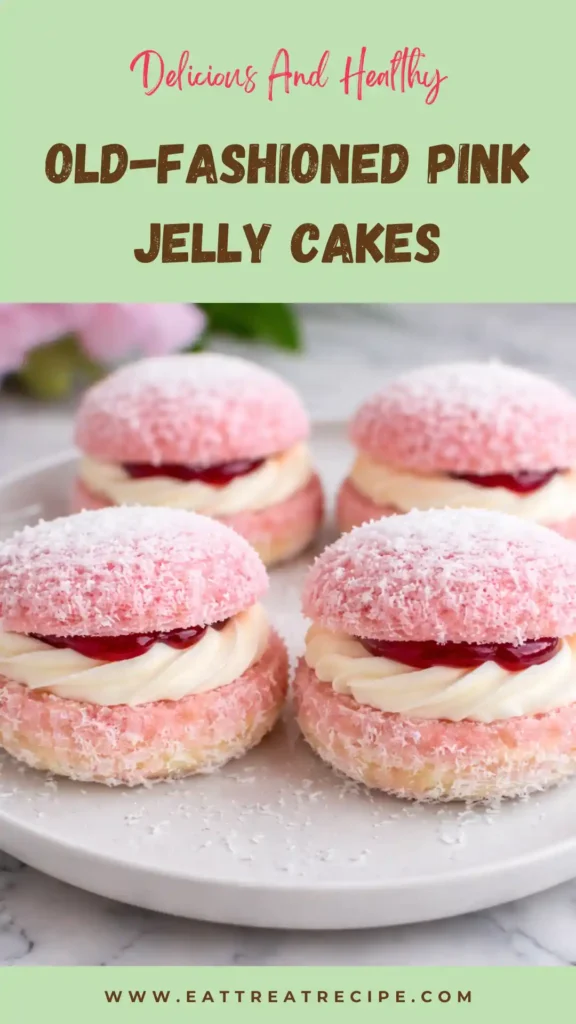 old fashioned pink jelly cakes batch soft sponge coconut coated cakes with cream filling