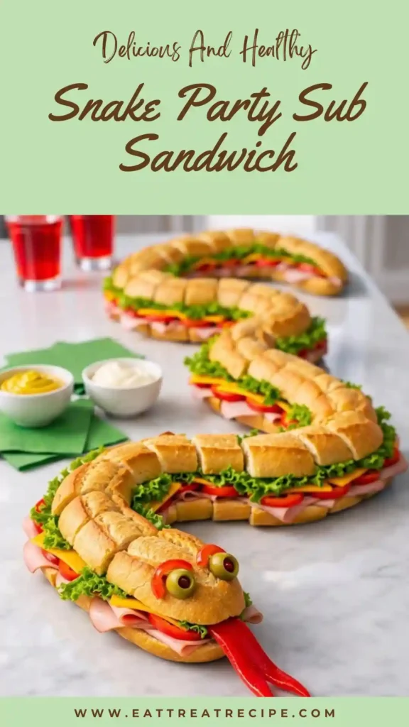 snake party sub sandwich fun kids party food platter