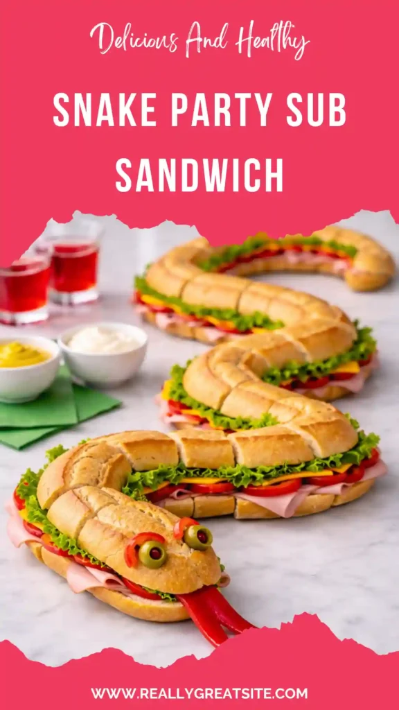 snake party sub sandwich fun kids party food platter