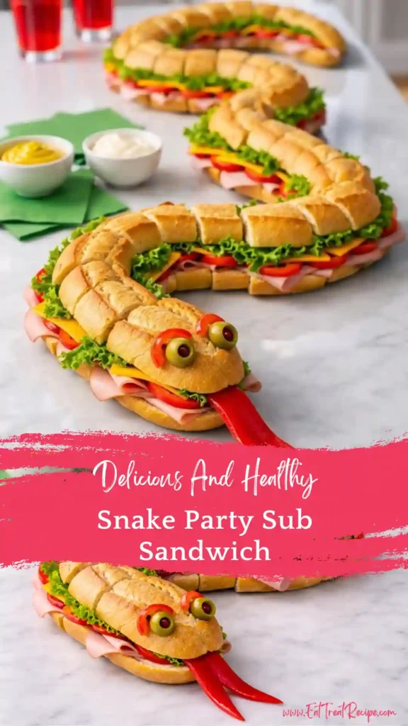 snake party sub sandwich fun kids party food platter